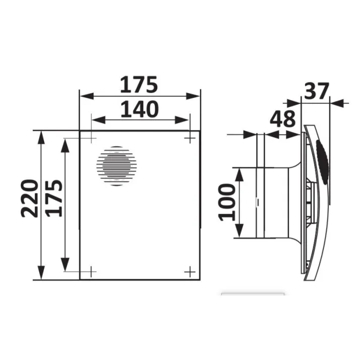 Ventilatore assiale per bagno D100 parus 4 a un prezzo conveniente - Akvavent