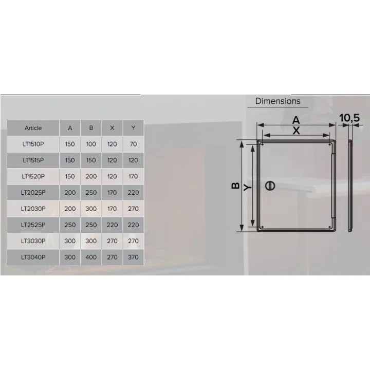 Porta d'ispezione 150x100 con maniglia LT1510P prezzo - Akvavent