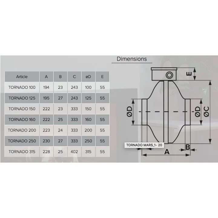 Ventilatore canalizzato centrifugo in acciaio TORNADO 250 - Akvavent