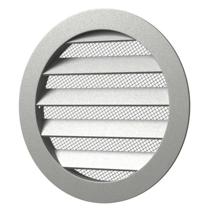 20RKM, Zunanja okrogla rešetka z zaslonom D225 in s prirobnico D200, Aluminij 
