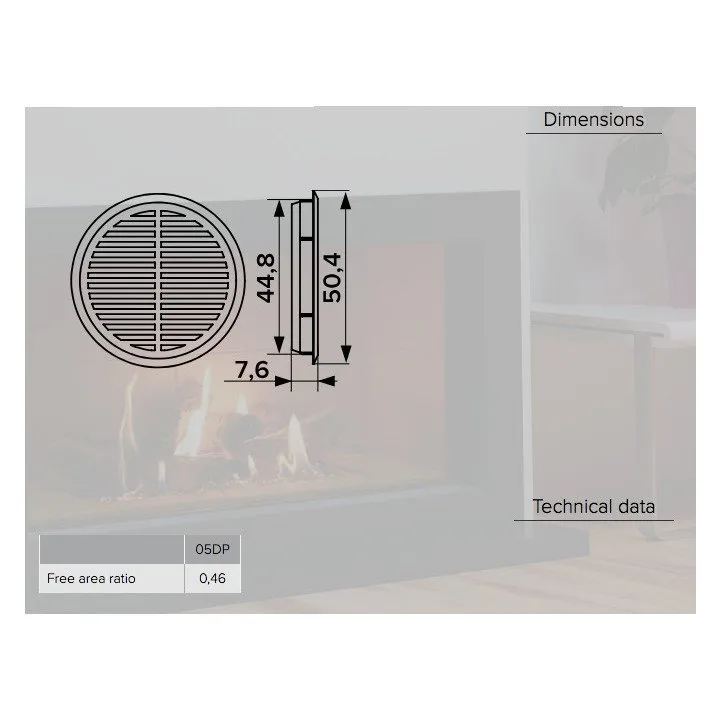 Griglia di ventilazione rotonda 50 05DP 1/4 4 pezzi a un prezzo conveniente - Akvavent
