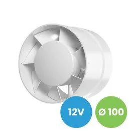 Ventilatore tubolare eco 100 mm, 12 V AC per ambienti umidi