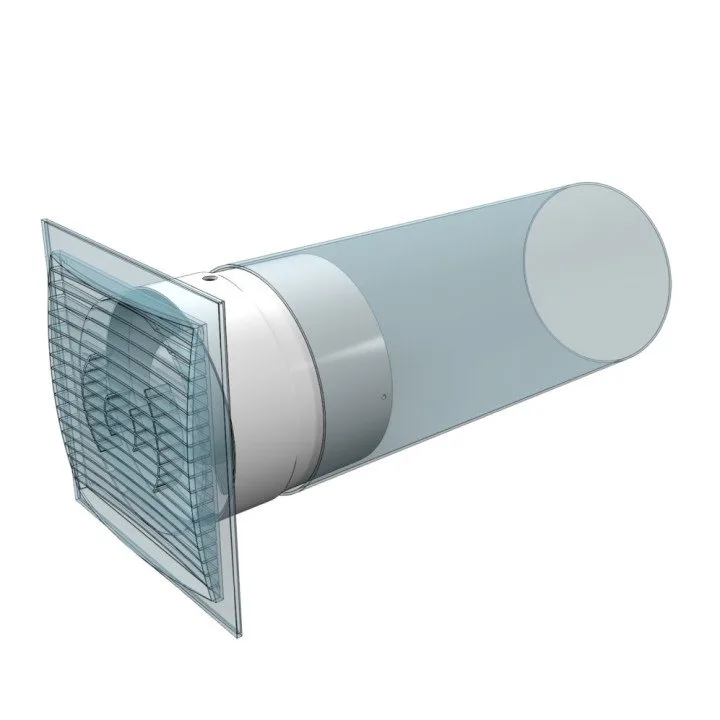 Ventilatore tubolare eco 100 mm, 12 V AC per ambienti umidi