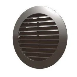 12RKN grigio, Griglia rotonda esterna D150 con flangia D125, plastica ASA