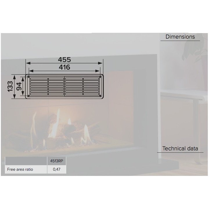 Griglia di ventilazione rimovibile 4513RP, vista della quarta immagine della gallery