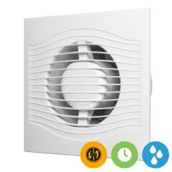 Buon ventilatore per bagno 100 mm con sensore di umidità e luce, timer e tappo, SLIM 4C MRH