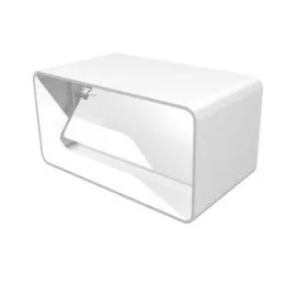 Raccordo per canale rettangolare 60x120 con valvola di ritorno, primo piano del componente per canalizzazione