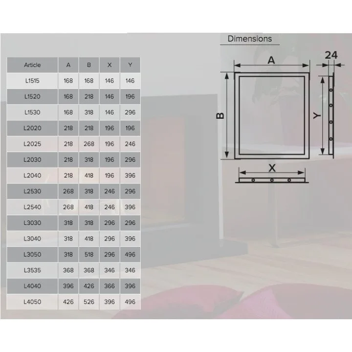 Porta di ispezione 15x15 150x150 L1515 Champagne flangia - Akvavent