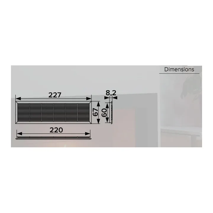 Griglia di ventilazione rimovibile 227x67 2307DP a un prezzo conveniente - Akvavent