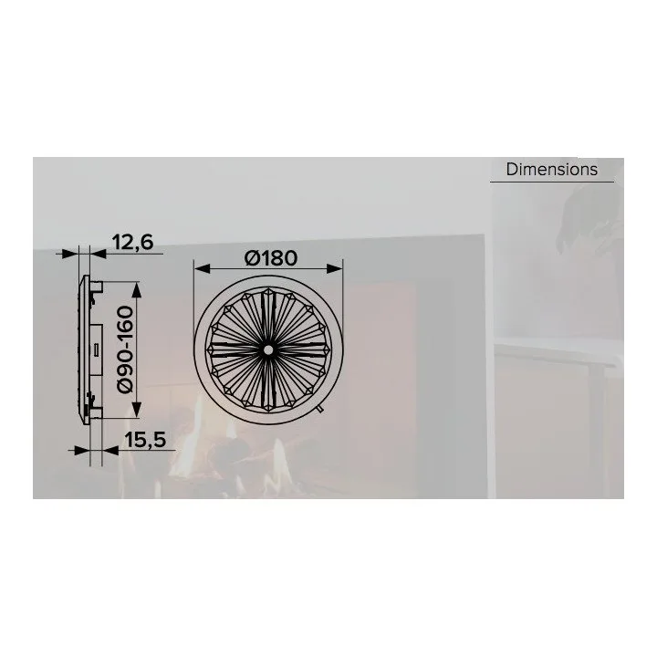 Griglia di ventilazione tonda regolabile D180 18 10RKU - Akvavent