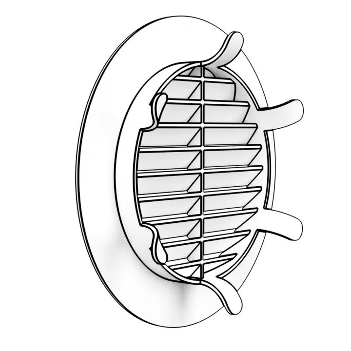 Griglia di ventilazione rotonda D125 con flangia D88 10RKL - Akvavent
