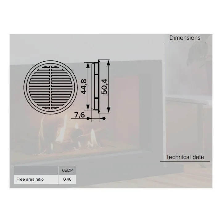 Griglia di ventilazione rotonda 50 5 marrone 05DP 1/4 a un prezzo conveniente - Akvavent