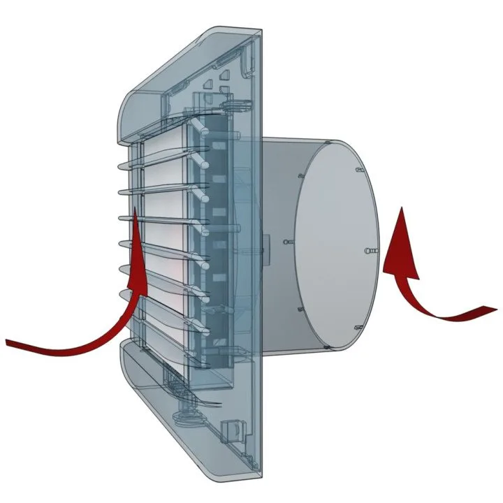 Ventilatore per bagno silenzioso EURO 4A con tappo automatico 100 mm, vantaggioso