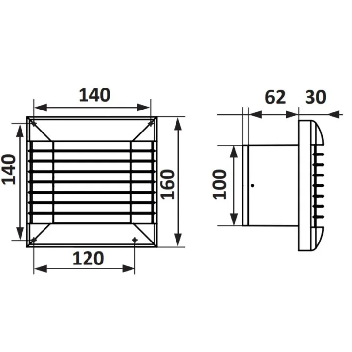 Ventilatore per bagno silenzioso EURO 4A con tappo automatico 100 mm, vantaggioso