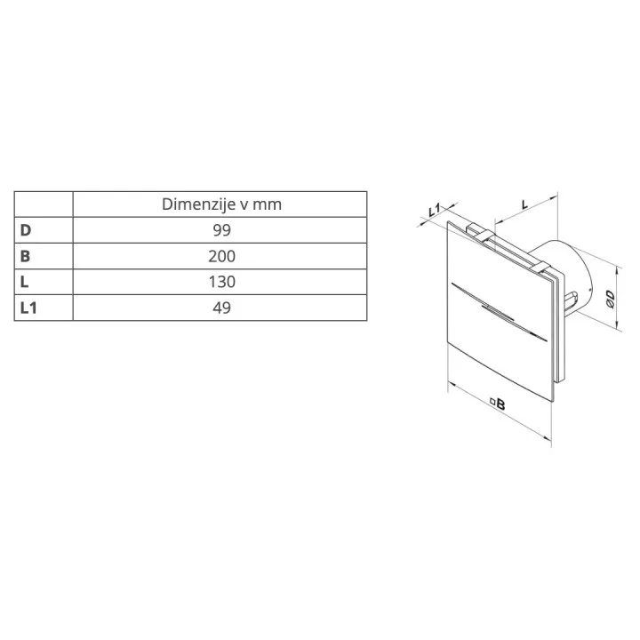 Ventilatore da bagno silenzioso ed energeticamente efficiente Quiet-Q Style TH