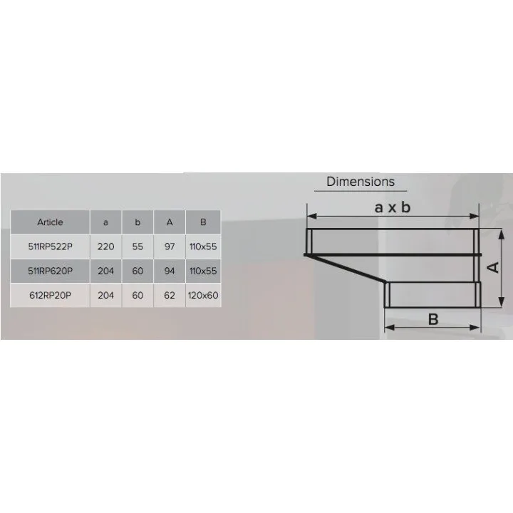 Innesto eccentrici tra tubi 204x60 e 220x90 mm