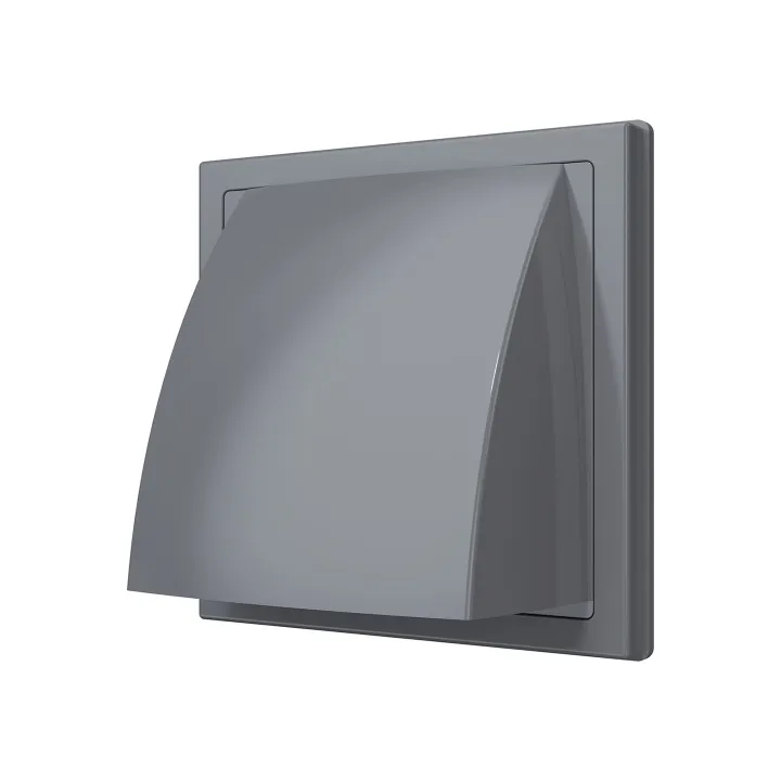 Griglia di ventilazione con valvola 150x150 e con flangia D100 - Akvavent