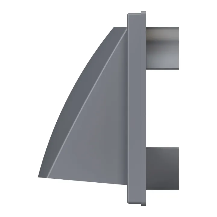 1515K12,5FV grigio, Griglia di scarico con valvola antiritorno 150x150 e flange D125, grigio (ASA-plastica)
