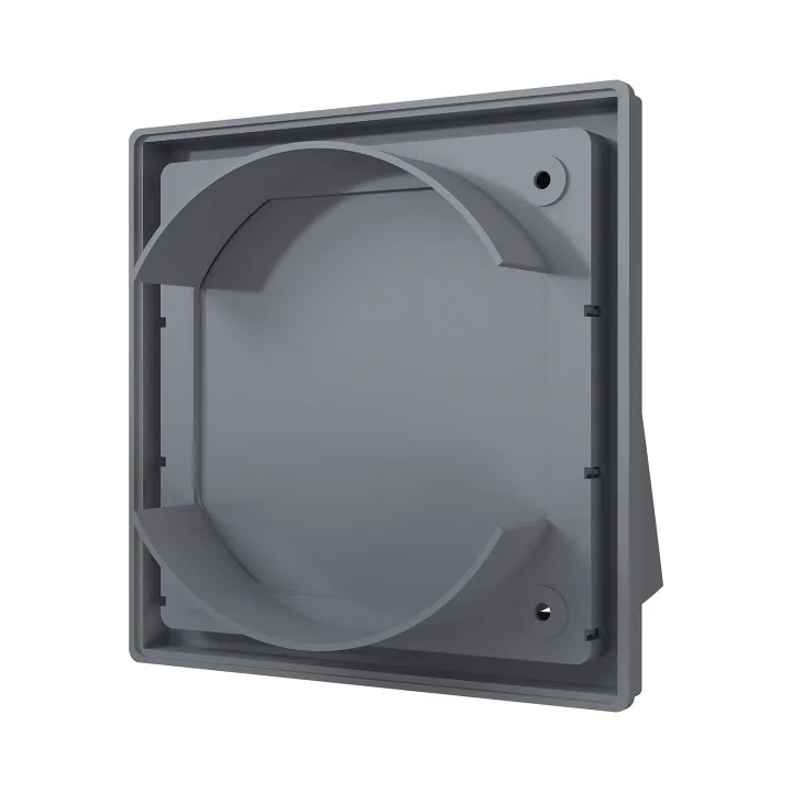 1515K12,5FV grigio, Griglia di scarico con valvola antiritorno 150x150 e flange D125, grigio (ASA-plastica)