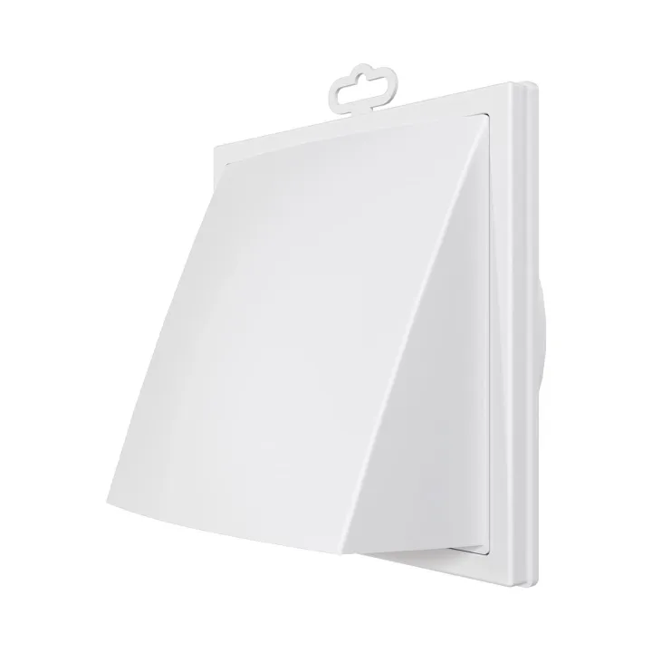 1919K15.16FV, Griglia di ventilazione esterna con flap di ritorno 190x190 e flangia D150/160