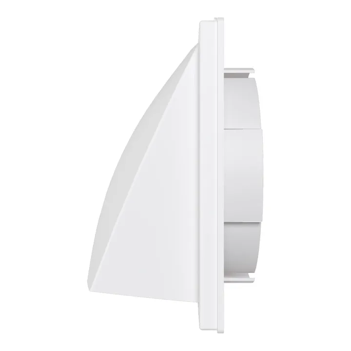 1919K15.16FV, Griglia di ventilazione esterna con flap di ritorno 190x190 e flangia D150/160