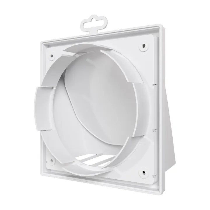 1919K15.16FV, Griglia di ventilazione esterna con flap di ritorno 190x190 e flangia D150/160