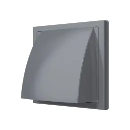 1919K15.16FV, Griglia esterna di scarico con valvola di ritorno 190x190 e flangia D150/160
