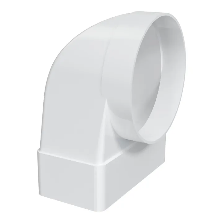 612SK10FP, raccordo a 90° tra il canale rettangolare 60x120 e il diffusore d'aria con flangia D100