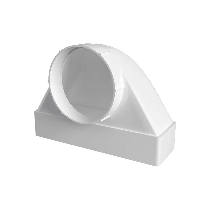 620SK10FP, raccordo a 90° tra il canale rettangolare 60x204 e il distributore d’aria con flangia D100