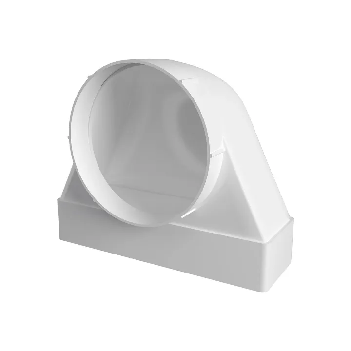 620SK12,5FP, raccordo 90° tra canale rettangolare 60x204 e diffusore d'aria con flangia D125
