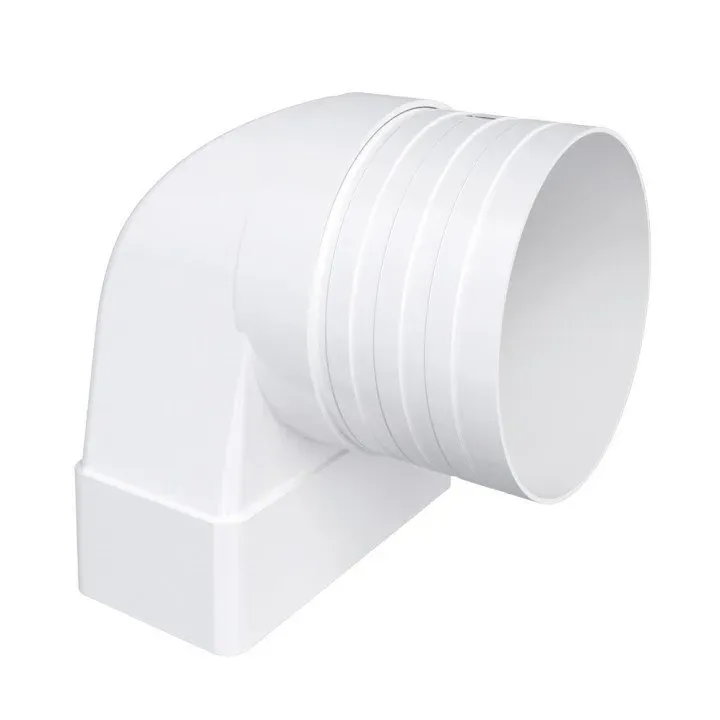 90° raccordo tra canale rettangolare 220x90mm e tubo D150 mm