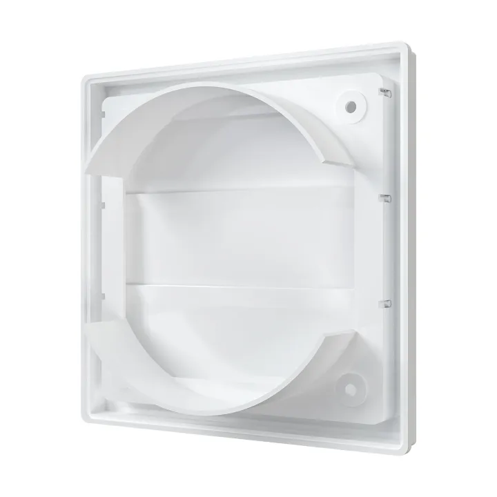 1515K12,5F , Griglia di scarico con sportelli di peso 150x150 e flangia D125 (plastica ASA)