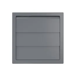1515K12,5F grigio, Griglia di scarico con sportelli di gravità 150x150 e flangia D125, grigio (plastica ASA)