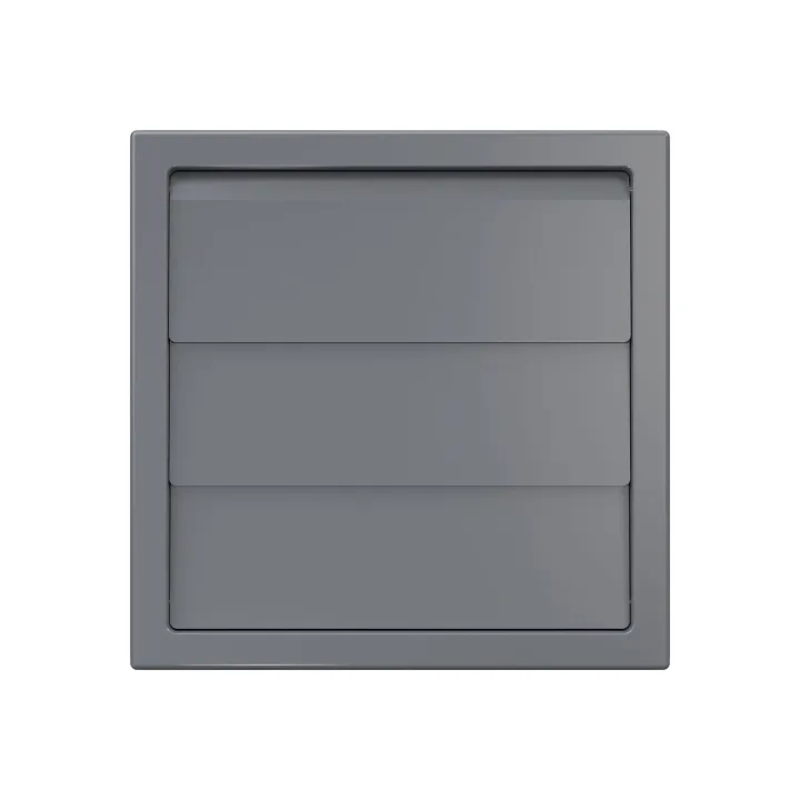 1515K12,5F grigio, Griglia di scarico con sportelli di gravità 150x150 e flangia D125, grigio (plastica ASA)