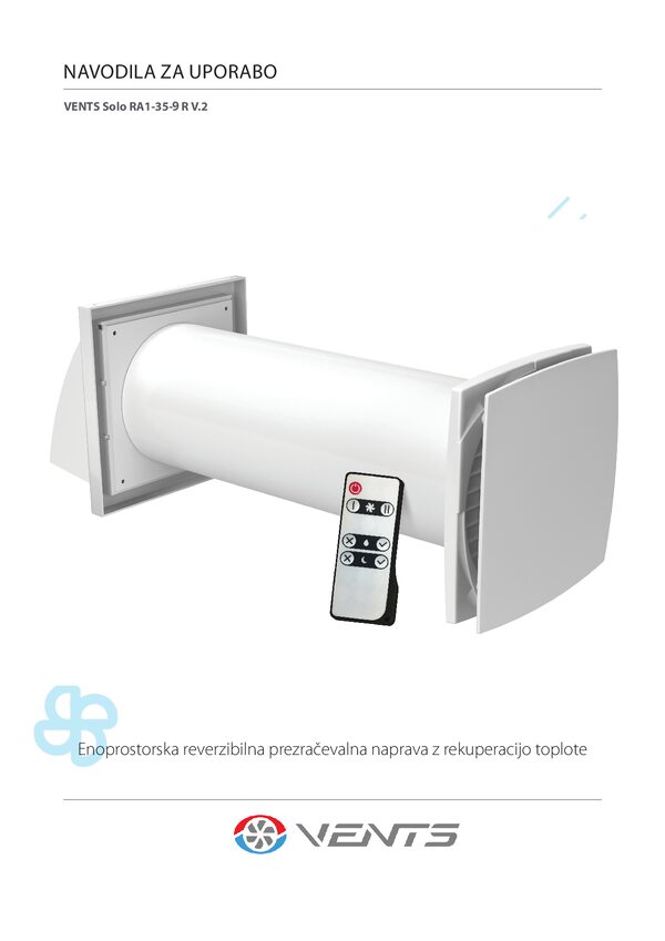 VENTS Solo RA1-35-9 R V.2 - Manuale d'uso