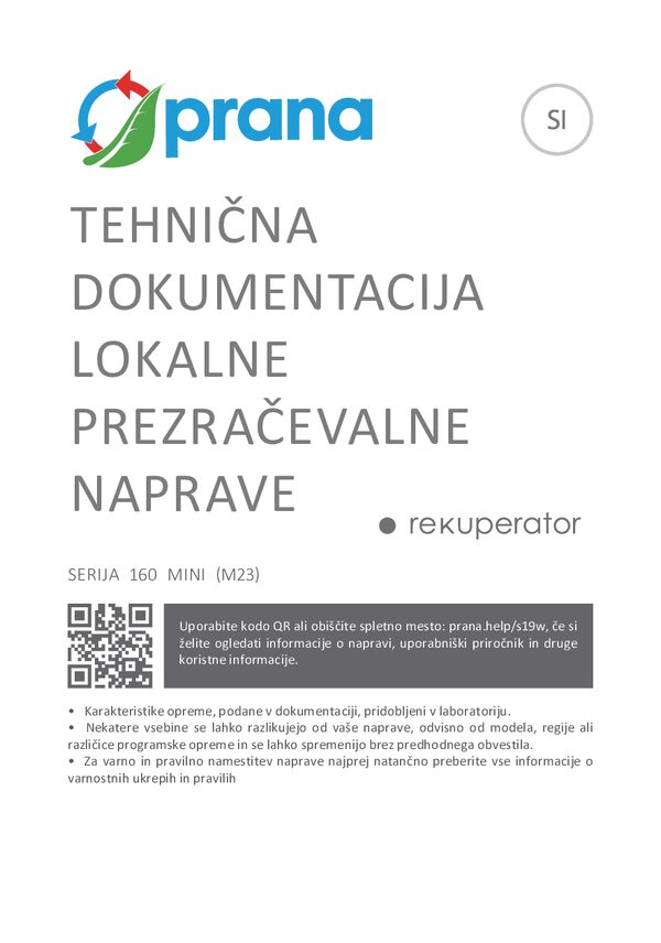 PRANA 160 Mini ERP / ERP PRO – Scheda tecnica