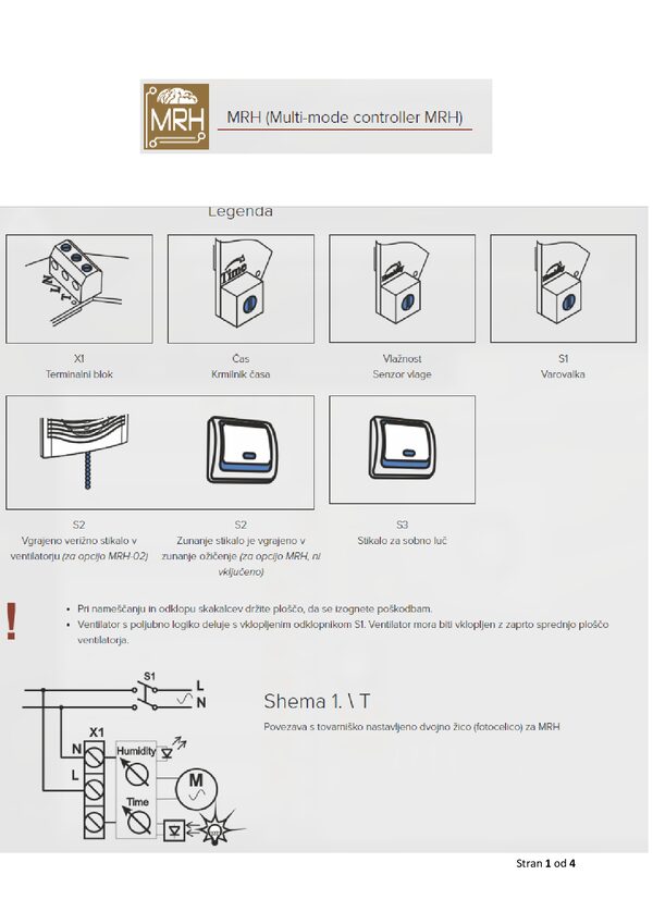 Manuale d'uso centralina MRH