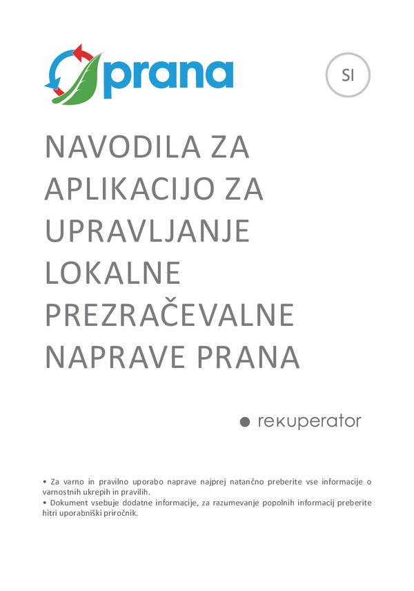PRANA Online 1.0 – Istruzioni per l'app