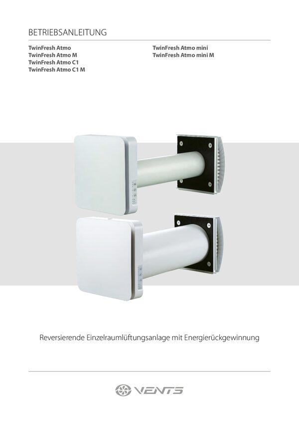 VENTS TwinFresh Atmo - Manuale d'uso